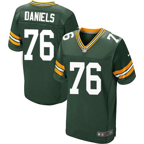Nike Packers #76 Mike Daniels Green Team Color Men's Stitched NFL Elite Jersey - Click Image to Close